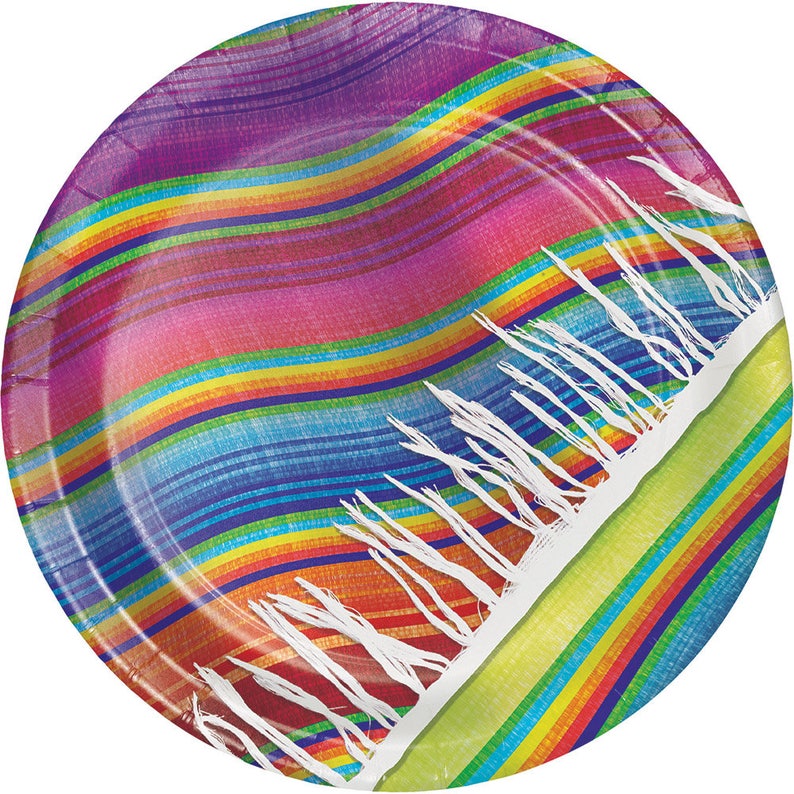 Fiesta Party Plates/ Fiesta Party Supplies/ Taco Party/ Mexican Food Party Plates/ Fiesta Party Dinner Plates