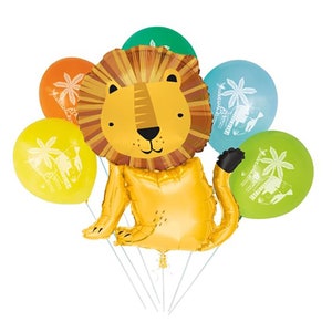 Jungle Party Balloon Set- Jungle Decor, Safari Party Balloons, Wild One , Party Animals Decor, Jungle Birthday,Safari Birthday, Lion Balloon