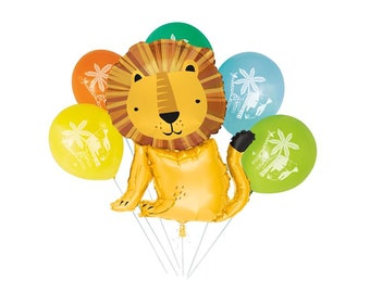 Jungle Safari-ballonset – gigantische leeuwballon, decor feestbeesten