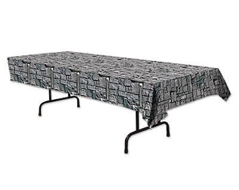 Gray Stone Tablecover / Medieval Party Decor/ Rock Tablecover/ Dungeon Tablecover/ Halloween Tablecover