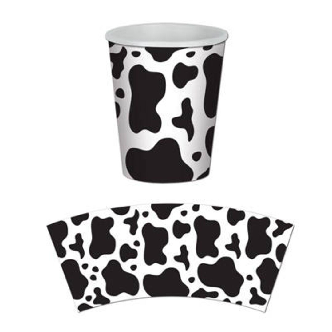 My First Rodeo Party Cups/ Farm Party Cups/ Cow Print Paper Cups ...