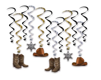 Décoration suspendue de rodéo - Décor d’anniversaire de cowboy, décoration de fête de rodéo, décor de thème de cowboy, mon premier décor de rodéo