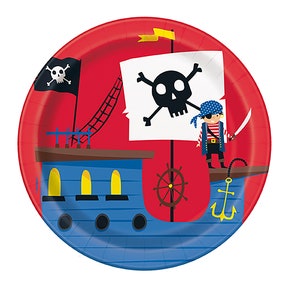 Pirate Party Plates- Small Pirate Birthday Party Plates, Pirate Party Decor, Pirate Party, Pirates or Mermaids, Pirate Party Supplies
