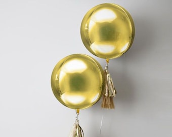 Large Round Gold Balloon/ Round Metallic Gold Balloon/ Gold Balloons/ Glamorous Gold Round Balloons
