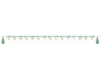 Congrats Succulent Banner- Succulent Wedding Banner, Succulent Theme Party, Boho Party Theme, Wedding Shower, Bridal Shower