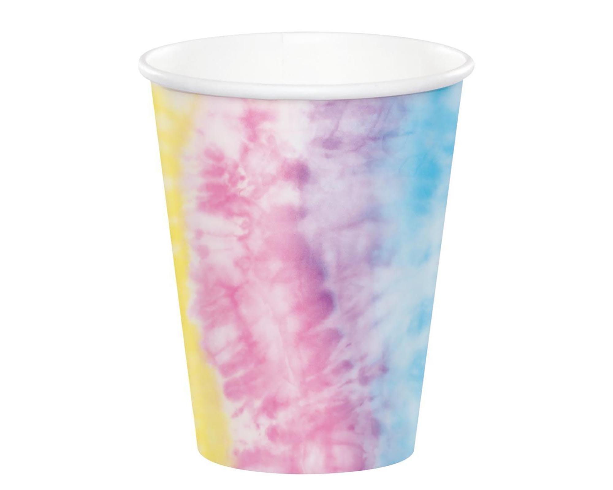 Pastel Tie Dye Cups Tie Dye Birthday Party Groovy Party Cups 60s Party Plates TieDye Cups Large Tie Dye Cups