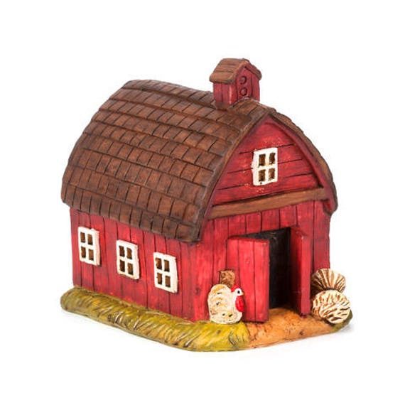 Mini Red Barn Cake Topper Fairy Garden Farm Mini Red Barn Cake Topper, Farm Fairy Garden