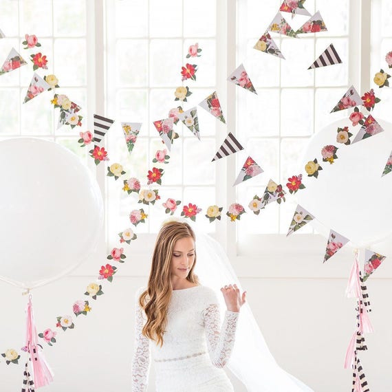 Garden Party Garland Decor/ Garden Party Decor/ Fancy Organic Etsy