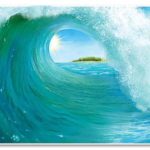 Wave Party Backdrop- Tropical Party Backdrop, Surf Wave Backdrop, Luau Party Backdrop