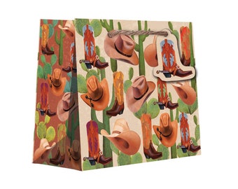 Rodeo Gift Bag- Cowboy Theme Gift Bag, Cowboy Boot Gift Bag, My First Rodeo Theme, Cowboy Party Theme, Western Gift Bag