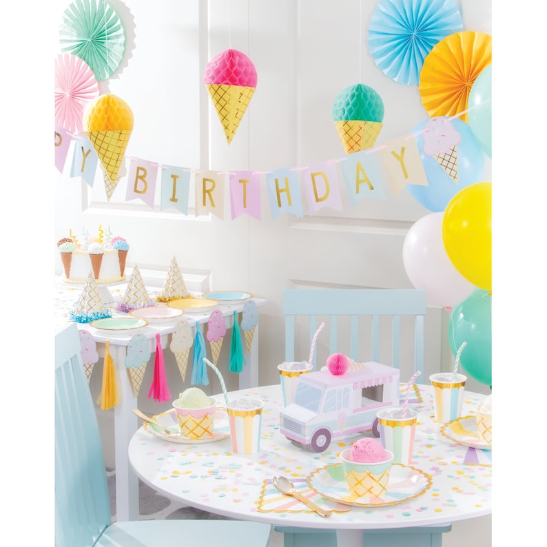 Ice Cream Truck Centerpiece- Ice Cream Birthday Ice Cream Party Supplies Ice Cream Decor Two Sweet Decor Party Decoration
