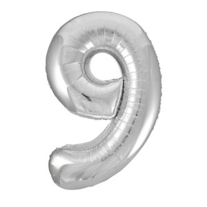 34 inch Silver Number Shaped Balloons/Larger Silver Number Balloons/ Silver Number Balloons 34 inch