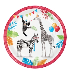 Party Animals Party Plates- Large Party Animal Plates, Party Animal Birthday, Party Animal Party Theme, Party Animal Plates