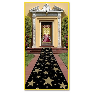 Hollywood Star Aisle Runner/ Oscar Party Decor/ Awards Night Party Door Decor/ Hollywood Party/ Star Aisle Runner