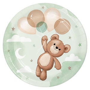 Piatti piccoli per feste a forma di orsacchiotto: possiamo aspettare con pazienza Decorazioni per baby shower, piatti per baby shower con orsetto, piatti per orsacchiotti