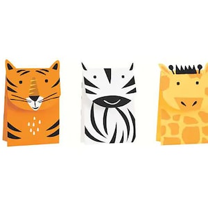 Jungle Party Favor Bags - Jungle Decor, Safari Party Centerpiece, Wild One, Party Animals Decor, Dschungel Geburtstag, Safari Geburtstag