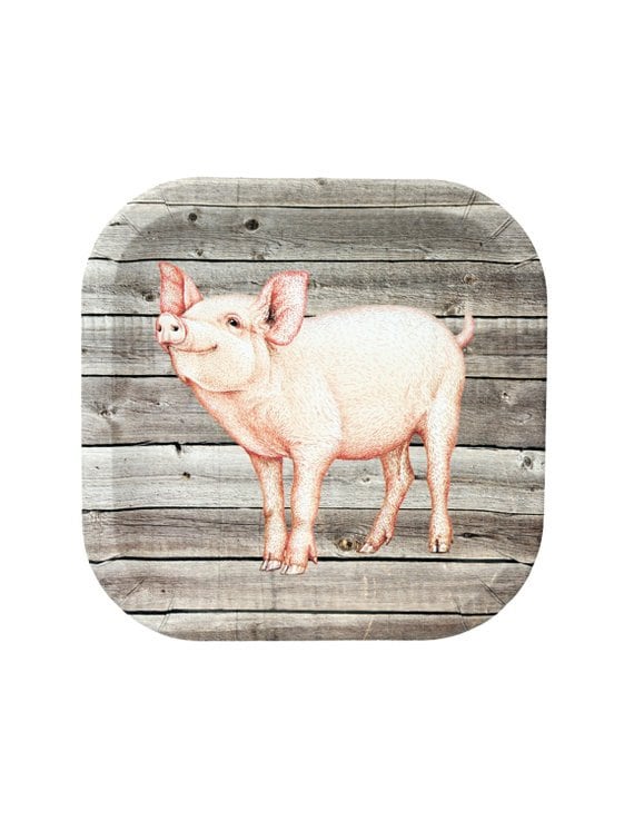 Pig Party Plates Farm Party Plates Pig Plates Barnyard Etsy 日本