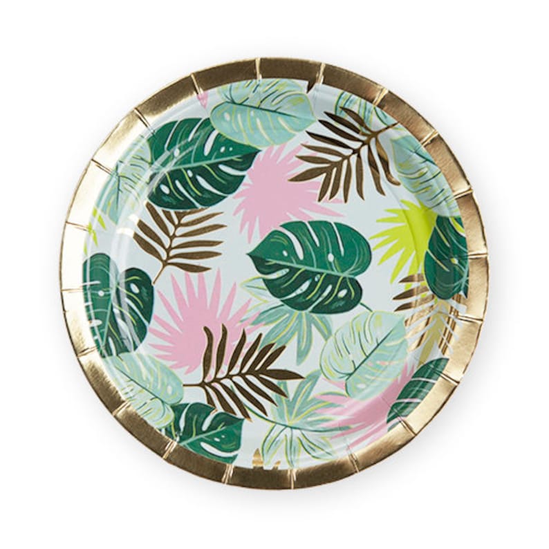 Tropical Party Plates/ Fancy Palm Leaf Plates/ Tropical Party Etsy