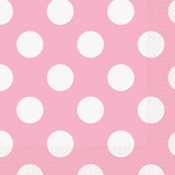 Baby Pink Polka Dot Napkins/ Pink Polka Dot Napkins/ Polka Dot Napkins