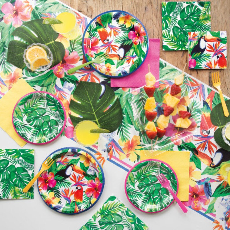 Tropical Party Plates/ Fancy Palm Leaf Plates/ Tropical Party Etsy