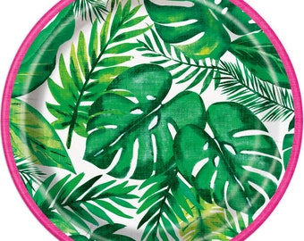 Tropical Party Plates/ Fancy Palm Leaf Plates/  Tropical Party Decor / Palm Plates