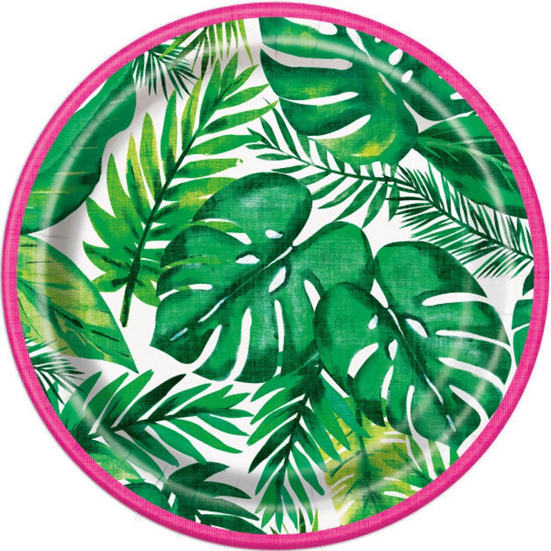 Tropical Party Plates/ Fancy Palm Leaf Plates/ Tropical Party Etsy