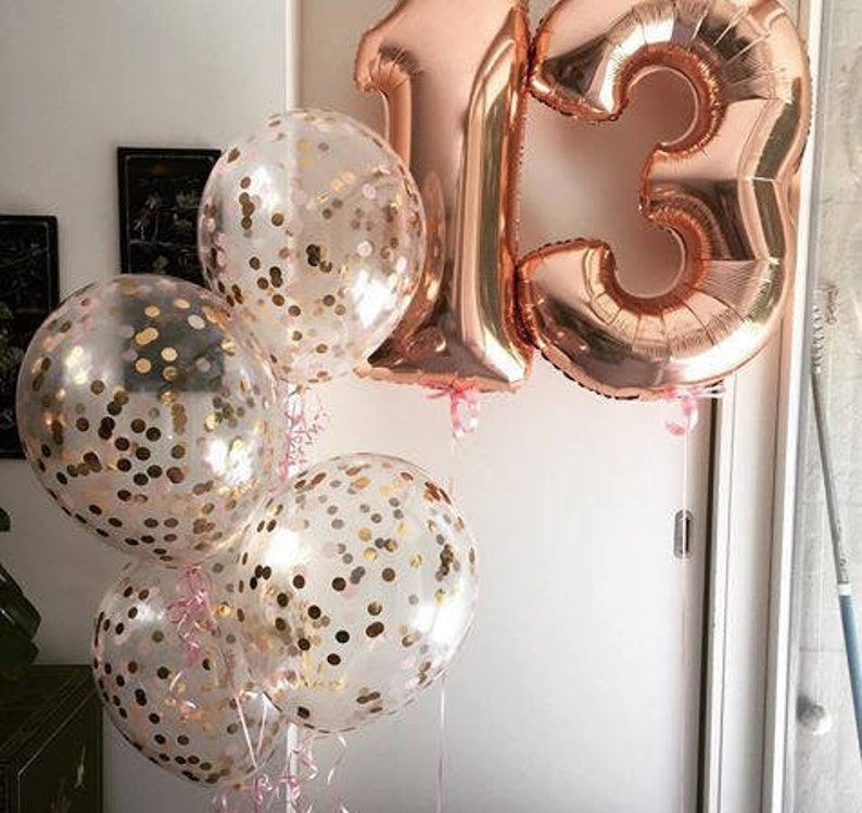 Giant 34 Rose Gold Balloon Numbers/ Rose Gold Number Balloons/ XL Number Balloons/ Rose Gold Balloons/ Rose Gold Birthday Party image 1