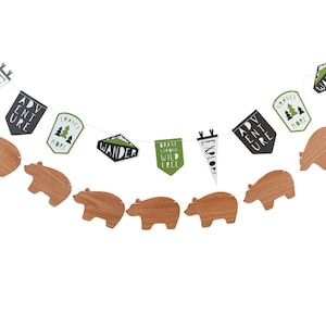 Adventure Party Banner- Camping Birthday Theme, Outdoors Birthday, Adventure Birthday Banner, Two Wild, Wild One