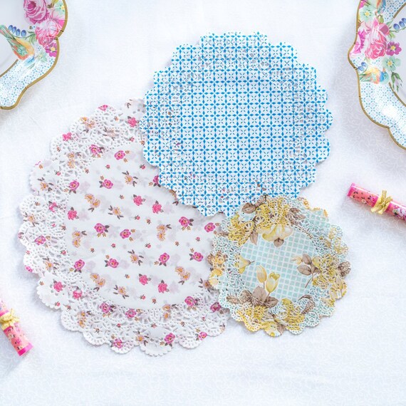 Tea Party Paper Doilies Decoration Floral Paper Doilies Etsy