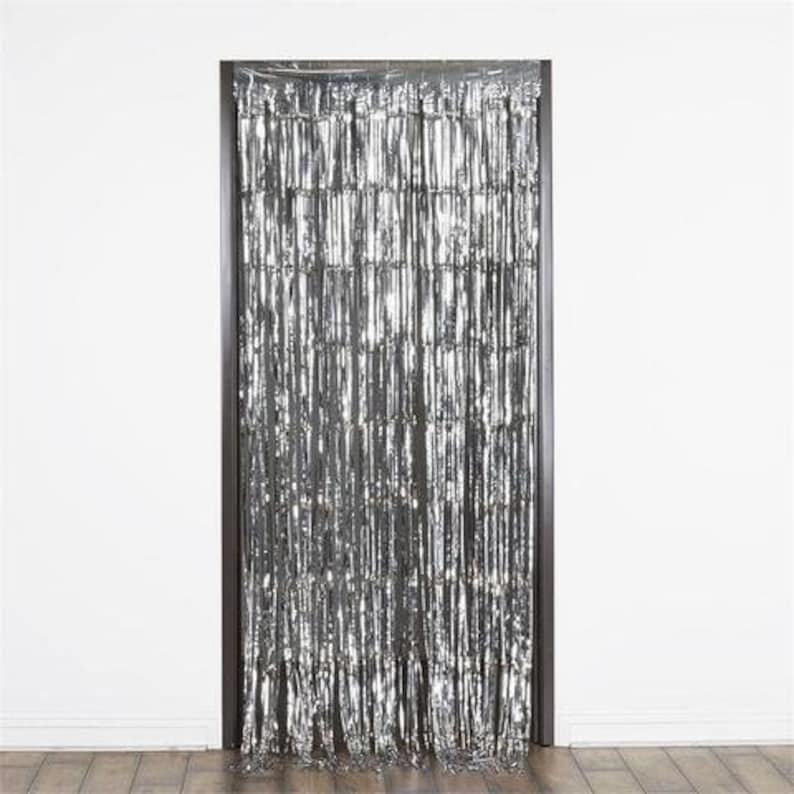 Silver Fringe Door Curtain Party Decor