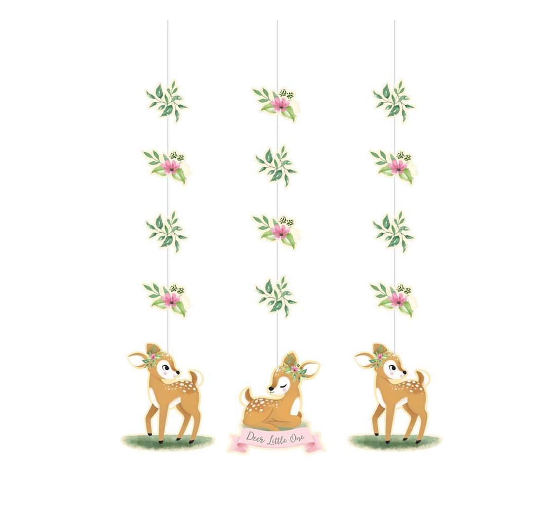 Deer Party Hanging Decor- Deer Decorations, Deer Baby Shower, Deer Birthday, Deer First Birthday, Our Little Deer is One Decor