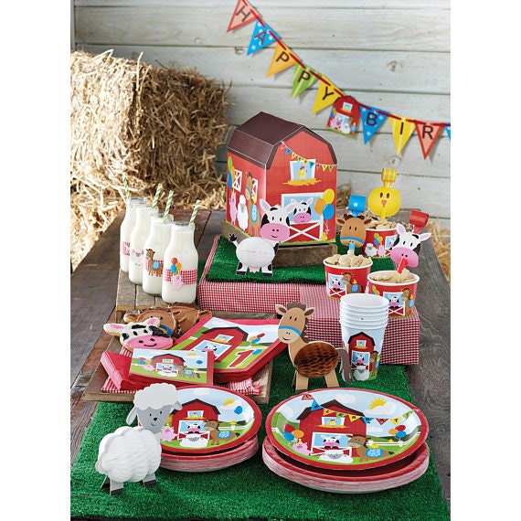 Farm Birthday Pennant Party Banner Farm Party Decor Farm Etsy