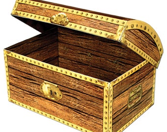 New X Large Treasure Chest Plain boîte en bois DÉCOUPAGE ARTISANAT libre p&p 