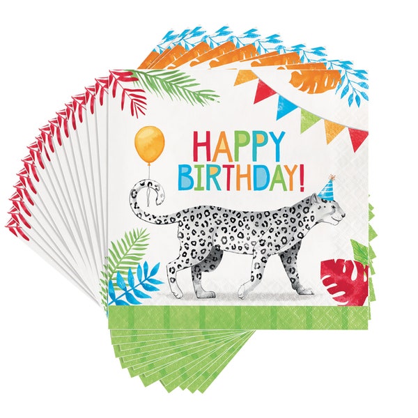 Party Animals Party Napkins- Large Party Animal Napkins, Party Animal Birthday, Party Animal Party Theme, Party Animal Napkins