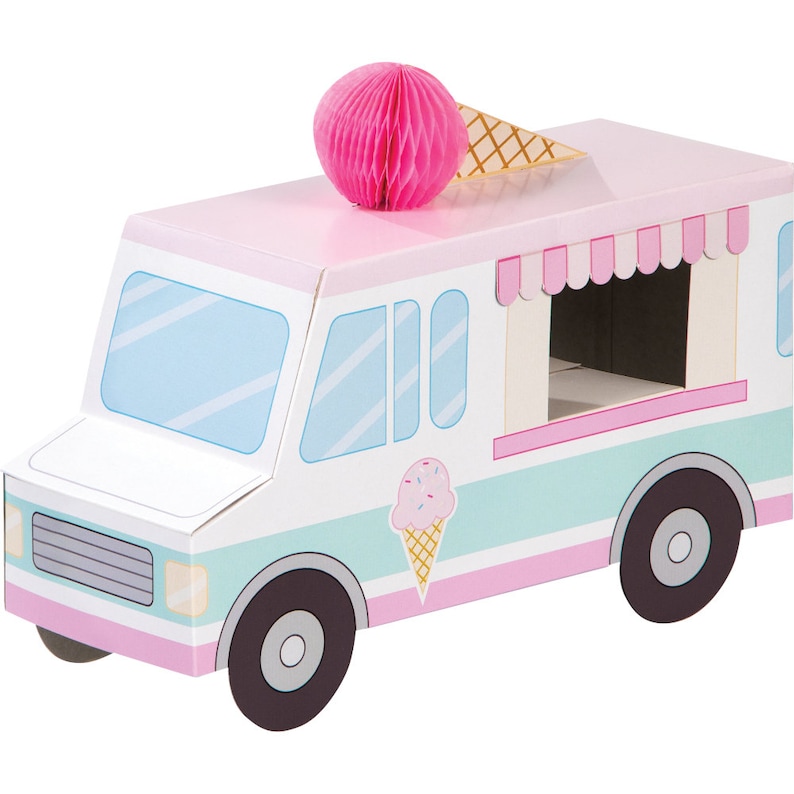 Ice Cream Truck Centerpiece- Ice Cream Birthday Ice Cream Party Supplies Ice Cream Decor Two Sweet Decor Party Decoration