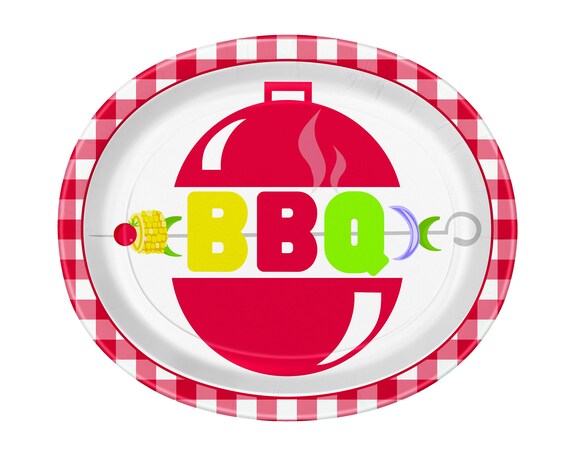 Large BBQ Party Plates Cook Out Plates Grill Out Plates - Etsy