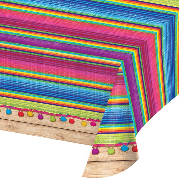 Taco Party Tablecover Fiesta Party Supplies Taco Party Etsy