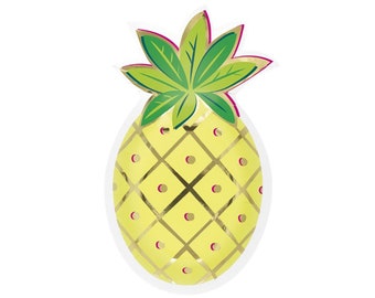 Fancy Pineapple Plates- Pineapple Plates, Pineapple Party, Summer Party Plates, Tropical Party Plates