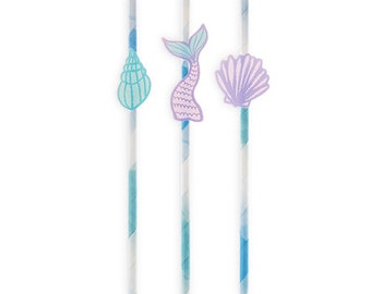 Fancy Mermaid Party Straws/ Mermaid Party Decor/ Mermaid Party/ Mermaid Straws