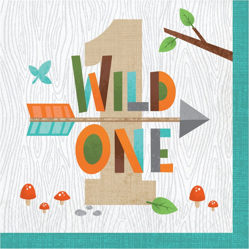 Large Wild One Party Napkins Wild One Party Napkins Wild One Paper Napkins Lumberjack First Birthday Woodland First Birthday