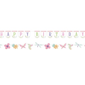 Fairy Birthday Banner- Fairy Birthday Hanging Decor, Fairy First Birthday, Fairy Party Decorations, Fairy Birthday Party, Woodland Fairy