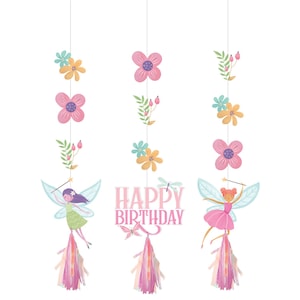 Fairy Hanging Decorations- Fairy Birthday Hanging Decor, Fairy First Birthday, Fairy Party Decorations, Fairy Birthday Party, Woodland Fairy