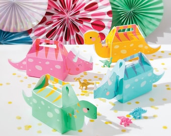 Recuerdos de fiesta de dinosaurios para niñas: decoración de dinosaurios rosa, cumpleaños de dinosaurios para niñas, decoración de fiestas, cajas de recuerdos de dinosaurios