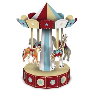 Vintage Circus Carousel Table Centerpiece/ Carousel Party Centerpiece/ Carousel Birthday Party Table Decor/ Circus Party