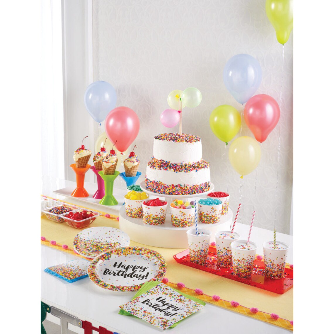 Fun Rainbow Sprinkles Party Happy Birthday Balloon/ Sprinkles Etsy