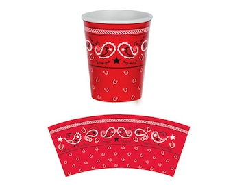 Meine ersten Rodeo Partybecher, Cowboy Partybecher, Rote Bandanabecher, Mein erstes Rodeo, Cowboy Geburtstag, Rodeo Thema, Bauernhof Partybecher