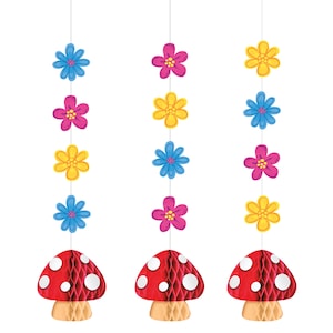 Red Toadstool Hanging Decor- Mushroom Decorations, Woodland Decor, Woodland Party, Gnome Birthday, Party Decorations