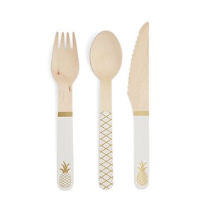 Wooden Pineapple Cutlery / Pineapple Cutlery / Pineapple Party / Summer Cutlery