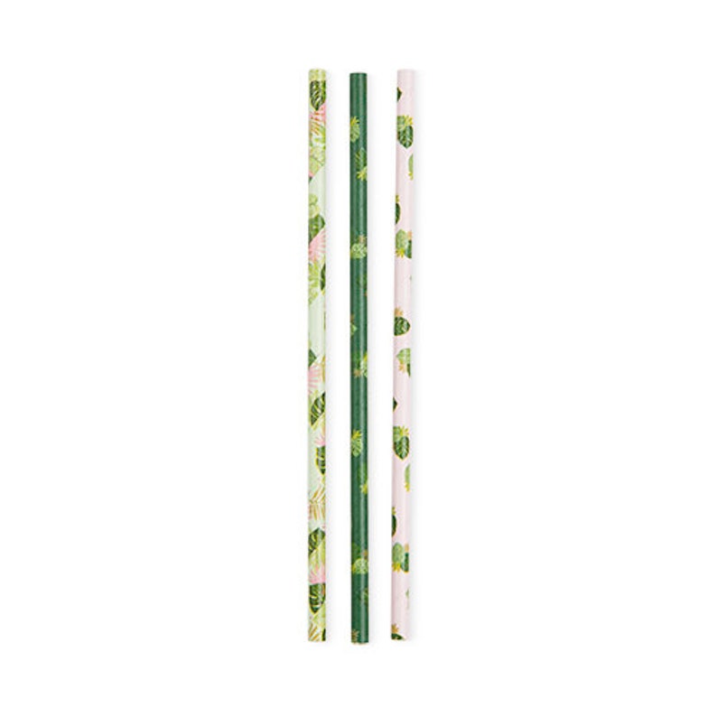 Tropical Party Paper Straws/ Fancy Palm Leaf Straws/ Tropical Etsy