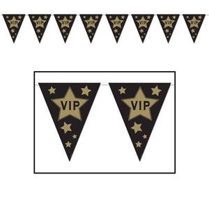 Hollywood VIP Party Banner Decor/ Oscar Party Decor/ Awards Night Party Door Decor/ Hollywood Party/ VIP Pennant Banner